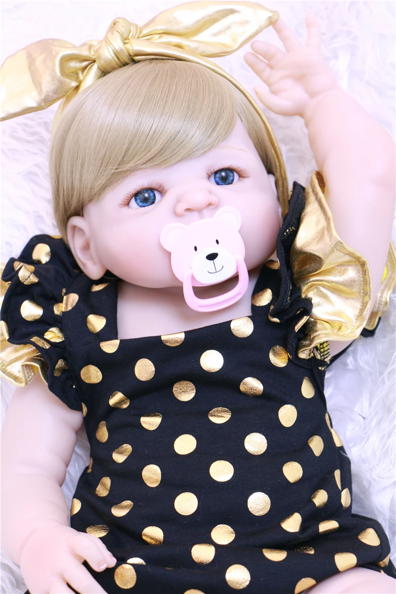 Bebe полное тело силиконовые reborn Детские куклы для продажи 2" 55 см Новорожденные девушки светлые волосы синие/коричневые глаза кукла для ребенка подарок bonecas