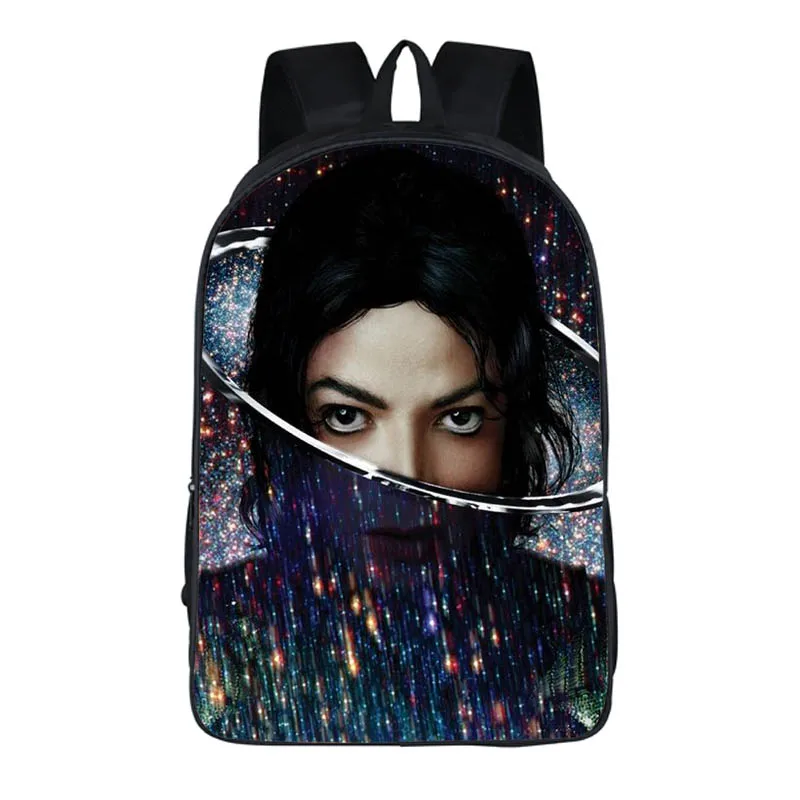 Student Backpacks DIY Michael Jackson Printing Children School Bags for Boys Men Book Bag 2PC Set with Pencil Case Harajuku Bag