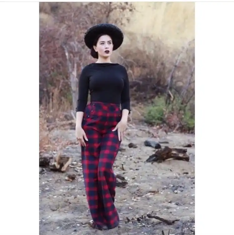 tartan high waisted pants