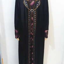 1 шт./партия мусульманская черная одежда женщин мусульманских стран для женщин Горячая бурение Дубай Кафтан халат платье Турецкая абайя D217