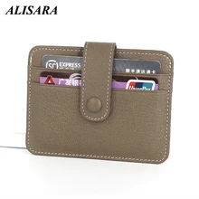 Alisara кошельки для кредитных карт женские из натуральной кожи высокого качества воловья кожа тонкий ID бумажник банк держатель карты протектор