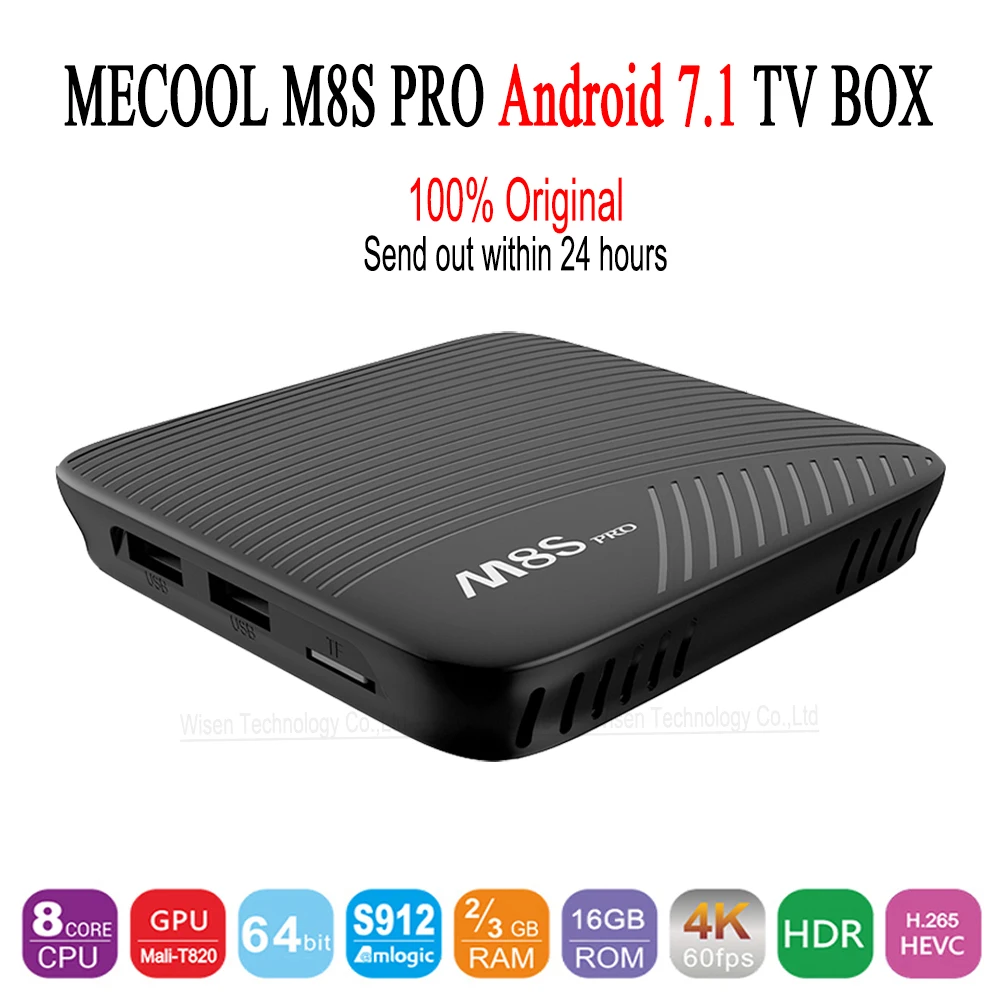 Оригинальная ТВ приставка MECOOL M8S PRO Android 7 1 BT 4 2GHz ARM Cortex A53 cpu 64 бит 4K 2G 16G 3g 32G