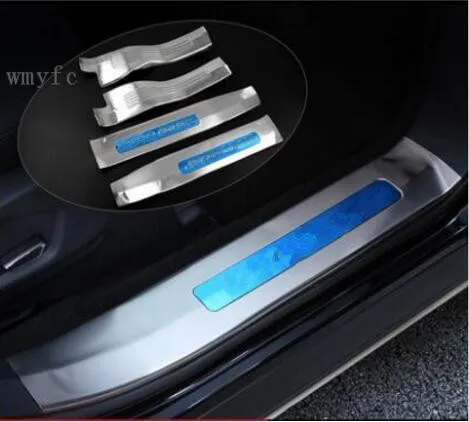 Высококачественный внутренний, наружный порог из нержавеющей стали для Ford Explorer Fashion Edition(с логотипом - Цвет: Silver White letter