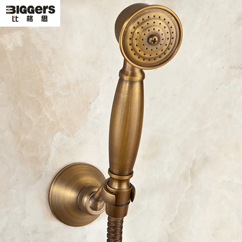 

Free shipping Luxury antique bronze hand shower head copper shower support bracket holder