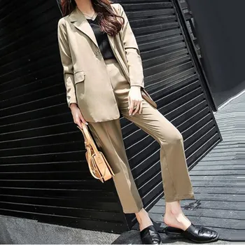 

Women's new fashion slim slimming suit two-piece suit (jacket + pants) women's business formal office professional suit