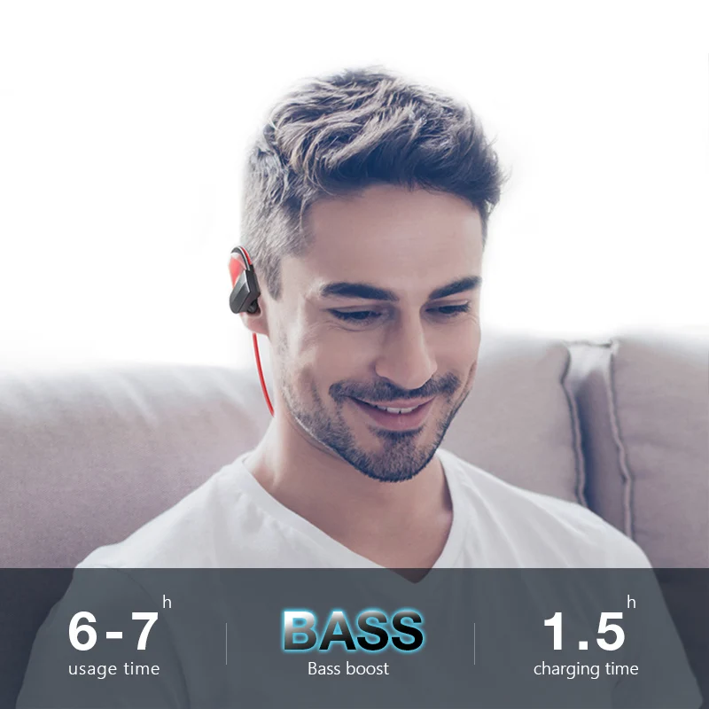 CBAOOO Sport Bluetooth Headphone Wireless Earphone Bluetooth Headset Waterproof noise reduction with Microphone for android ios