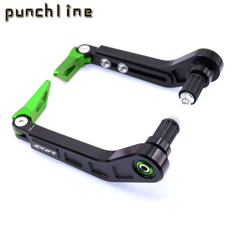 Рукоятки для руля для KAWASAKI ZX-10R ZX 10R ZX10R zxzx6r ZX 6R тормозные рычаги сцепления протектор - Цвет: Green logo (ZX-6R)