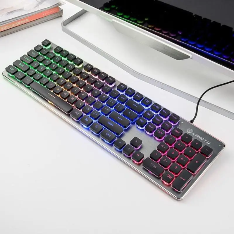 ALLOYSEED L1 Механическая игровая клавиатура 104 ключей USB клавиатура с подсветкой соединение Функция ключ Bluetooth3.0 механический зеленый
