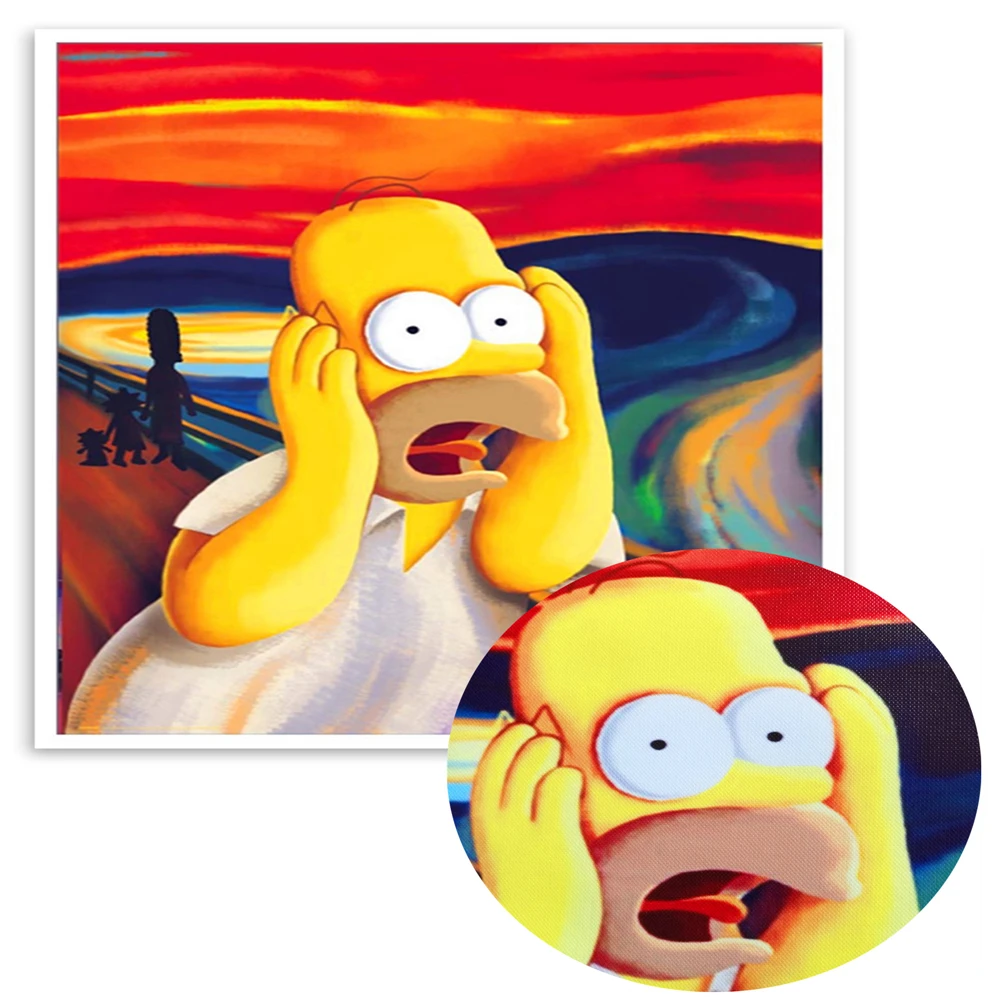 Визг Гомера Симпсона крик холст Художественная печать живопись плакат Настенные картины для гостиной украшения домашнего декора без рамки