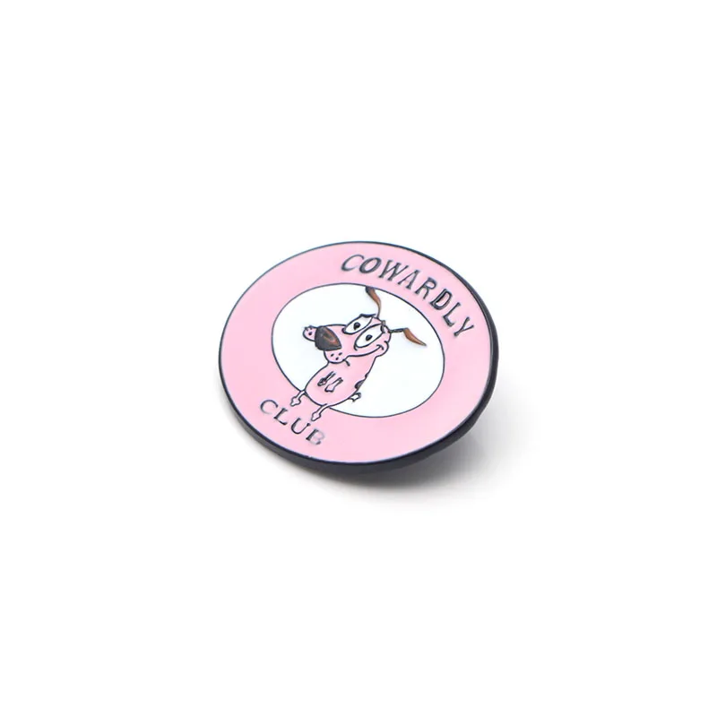 P2987 Dongmanli Courage The Cowardly Dog Metal Enamel Pins and Brooches for Women Men Lapel pin backpack bags badge pin Gifts