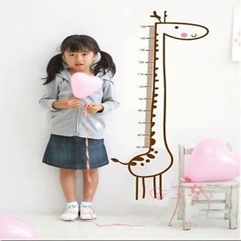 Eva2king милый рост измерения роста диаграммы наклейки "Жираф" творческий мультфильм наклейка в форме животных для детей спальня гостиная