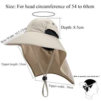 Summer Sun Hat Men Women Cotton Boonie Hat with Neck Flap Outdoor UV Protection Large Wide Brim Hiking Fishing Safari Bucket Hat 6