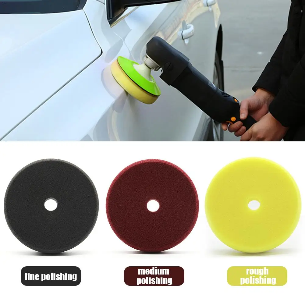 1PC 3 Colors 6" Imported Sponge Polishing Pad Car Waxing Buffing Polisher Pad Sponge Flat