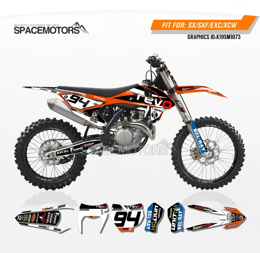 MotoSpace индивидуальные команды Графика Фоны наклейки 3m наклейки на заказ для KTM SX SXF XCF- EXC excf XCW- 073
