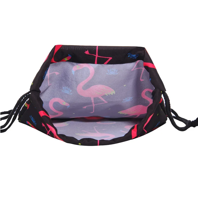1 шт PU кожаная сумка на шнуре с рюкзак Фламинго карман луч 3D портфели с принтом животного узор книга мешок обуви Рюкзак