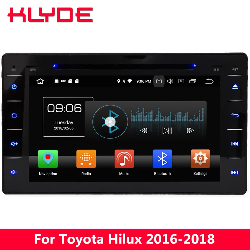KLYDE 8 "4 г WI-FI Android 8,0 Octa Core 4 ГБ Оперативная память 32 ГБ Встроенная память DVD мультимедиа плеер радио стерео для Toyota Hilux 2016 2017 2018