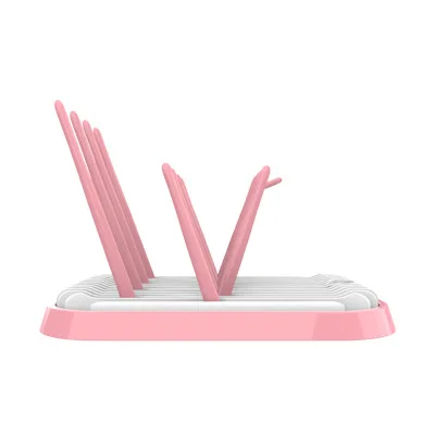 Pink Бутылочки сушилка бутылочки для кормления детей сушилка для хранения полка для сосок младенческой многофункциональный держатель корма 3 цвета - Цвет: Pink