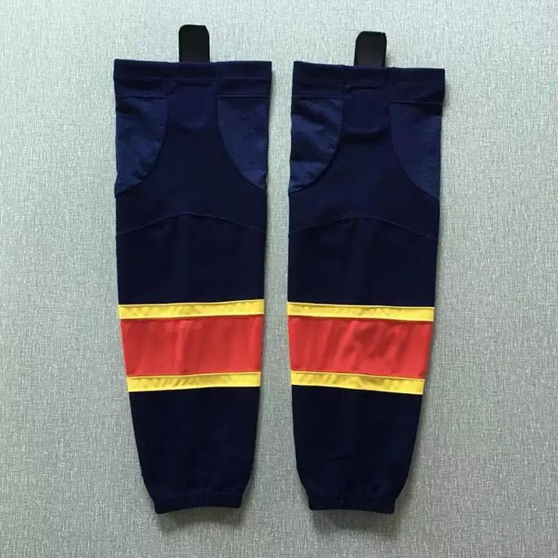 1 PAIR PRO-TREND ADULT SIZE XL/TG ICE HOCKEY SOCKS ~ BLUE YELLOW WHITE RED 