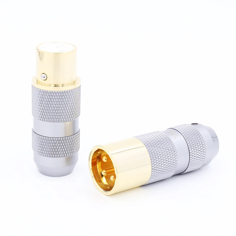 4 шт. медные позолоченные 3 контактные штекеры XM202G XF202G|Коннекторы и разъёмы| |