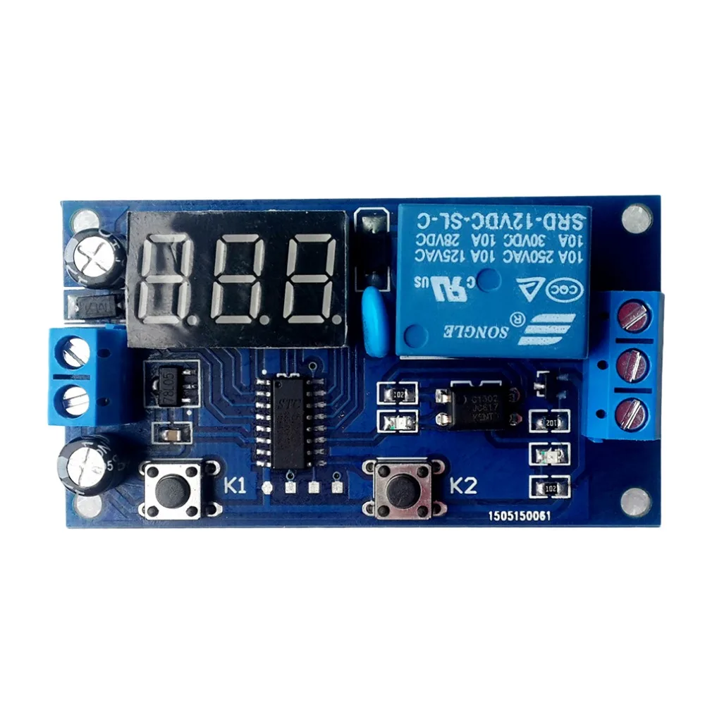 DC 12V цифровой дисплей цикл запуска времени задержки релейный модуль платы