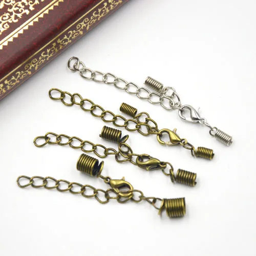 30pcs 2/2.5/4mm Round Leather Bracelet Necklace Metal Cord End Caps End