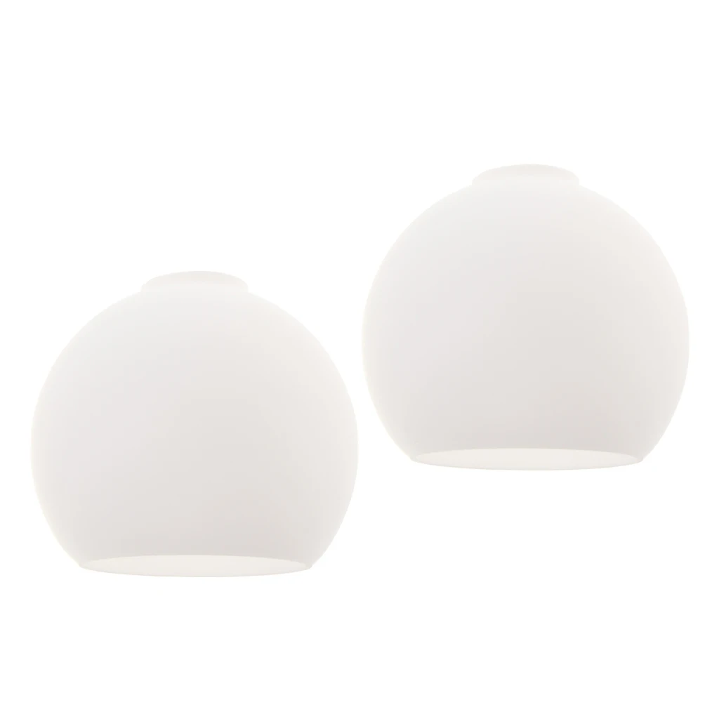 2pcs E27 and E14 Light Holder Replacement White Glass Light Shade