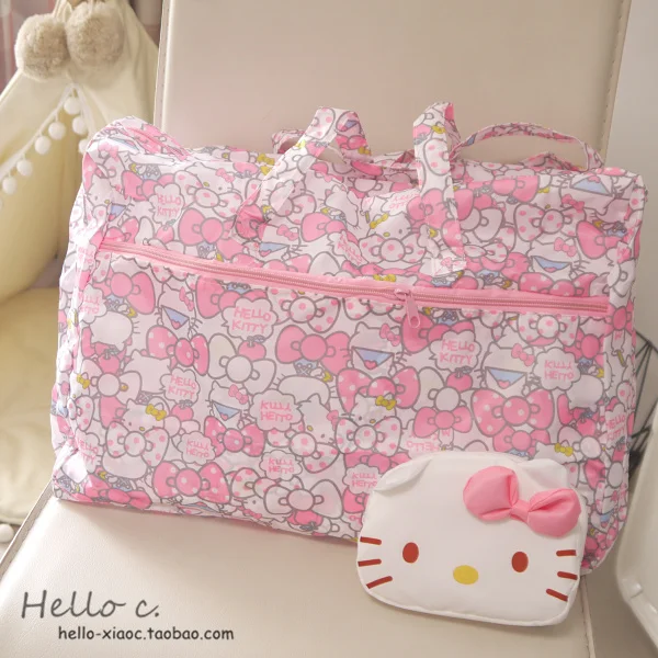 Мультфильм Для женщин рисунок «Hello Kitty» My Melody Cinnamoroll Собака пудинг собака Anpanman Портативный складной Чемодан сумки дорожные сумки тележки