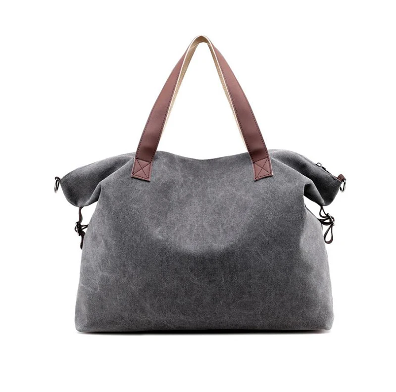 Холщовая Большая вместительная сумка для путешествий, женская сумка на выходные, женская сумка на плечо для путешествий, T562
