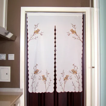 

Half-curtain Owl Embroidered Window High-grade Valance Customize Light Shading Curtain for Kitchen Cabinet Door