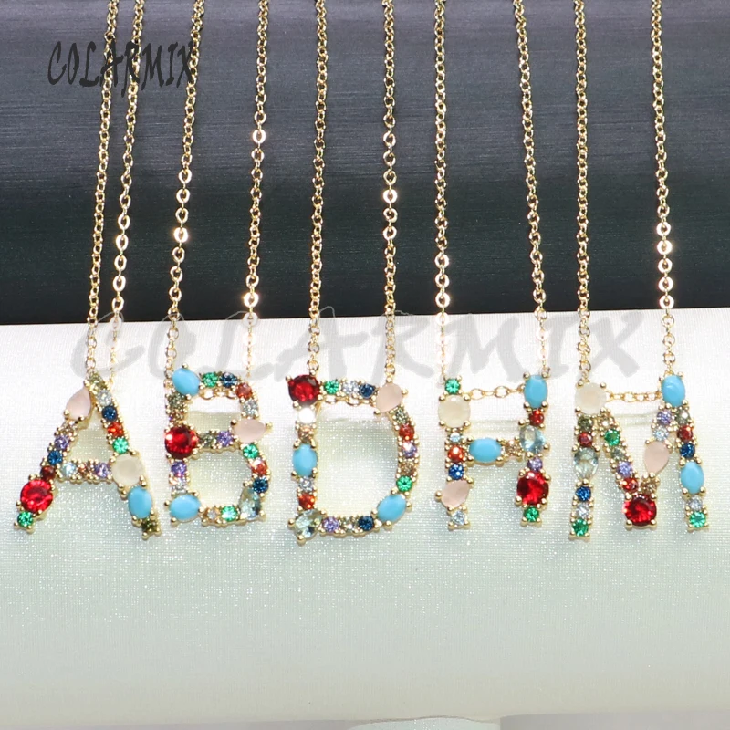 

Fashion Letter pendant Necklace colorful charms necklace Colorful jewelry gift for lady pick the name you want 5241