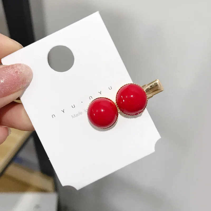 2 Red Корейская мода, цветная жемчужина, металлические заколки для волос, имитирующие жемчужные женские заколки для волос, детские заколки, свадебные аксессуары для волос, инструмент для укладки - Цвет: 2 Red