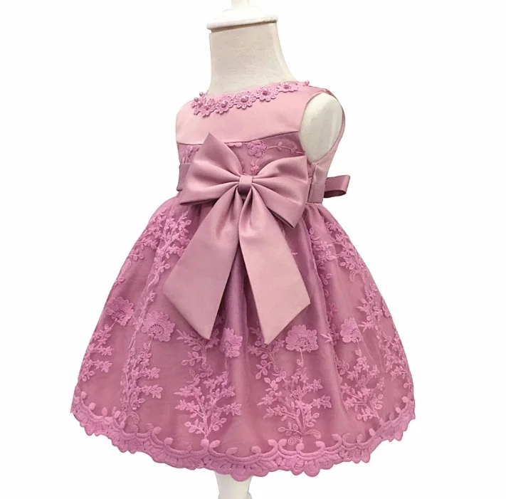 Новое милое платье принцессы с бантом на день рождения - Цвет: dusty pink