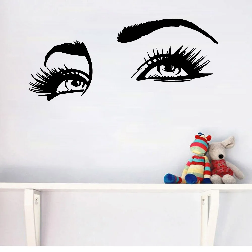 Exquisite Sexy Beauty Salon Vinyl Stickers For Girls Bedroom Decor Livingroom Murals Nail Salon Stickers Wall Decoration Decal