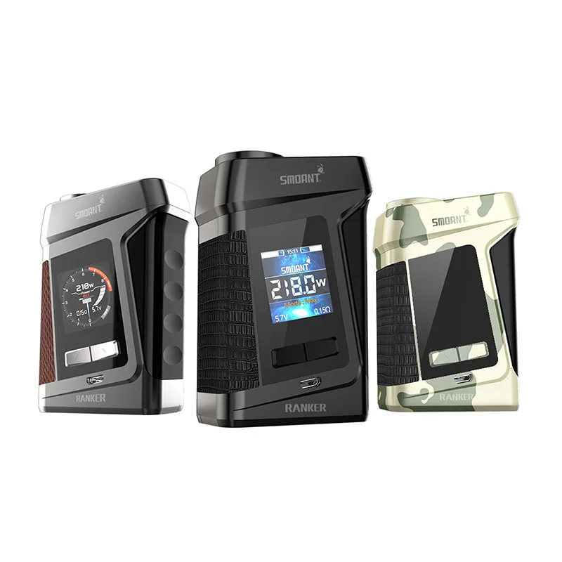 

Original Electronic Cigarette Mod Cloupor Smoant Ranker 218W TC Box Mod With 1.35inch Screen Vape Mod Support Dual 18650 Battery