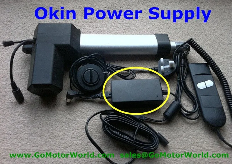 Okin control unit adapter power supply with linear actuator for recliner chair