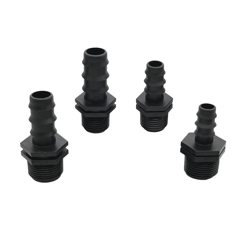 

1/2" ,3/4"Male Thread Straight Connector Agriculture Irrigation Connections to DN16 DN20 Garden Hose Plastic 5 Pcs