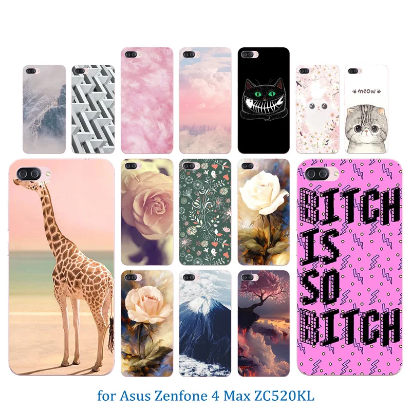 Phone Cases For Asus Zenfone 4 Max ZC520KL Clear TPU 5.2 inch Back Cover Animal Pattern Coque Full Protection Anti Knock Shell |