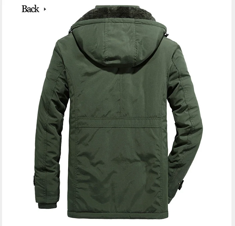 AFS JEEP Brand Military Winter Jacket Men Thick Warm Fleece Parka hombre Plus Size L-6XL Casual Loose Waterproof Windbreaker