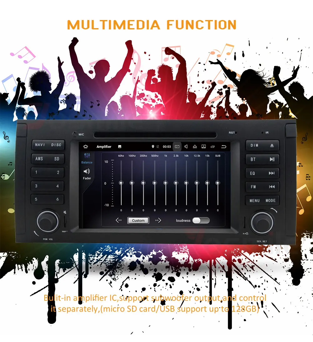 Top Android 8.0 Octa Core 7" Car DVD Player for BMW/E39/X5/M5/E38/E53 Car Stereo With Canbus DSP IPS OBD Multimedia GPS Navigation 2