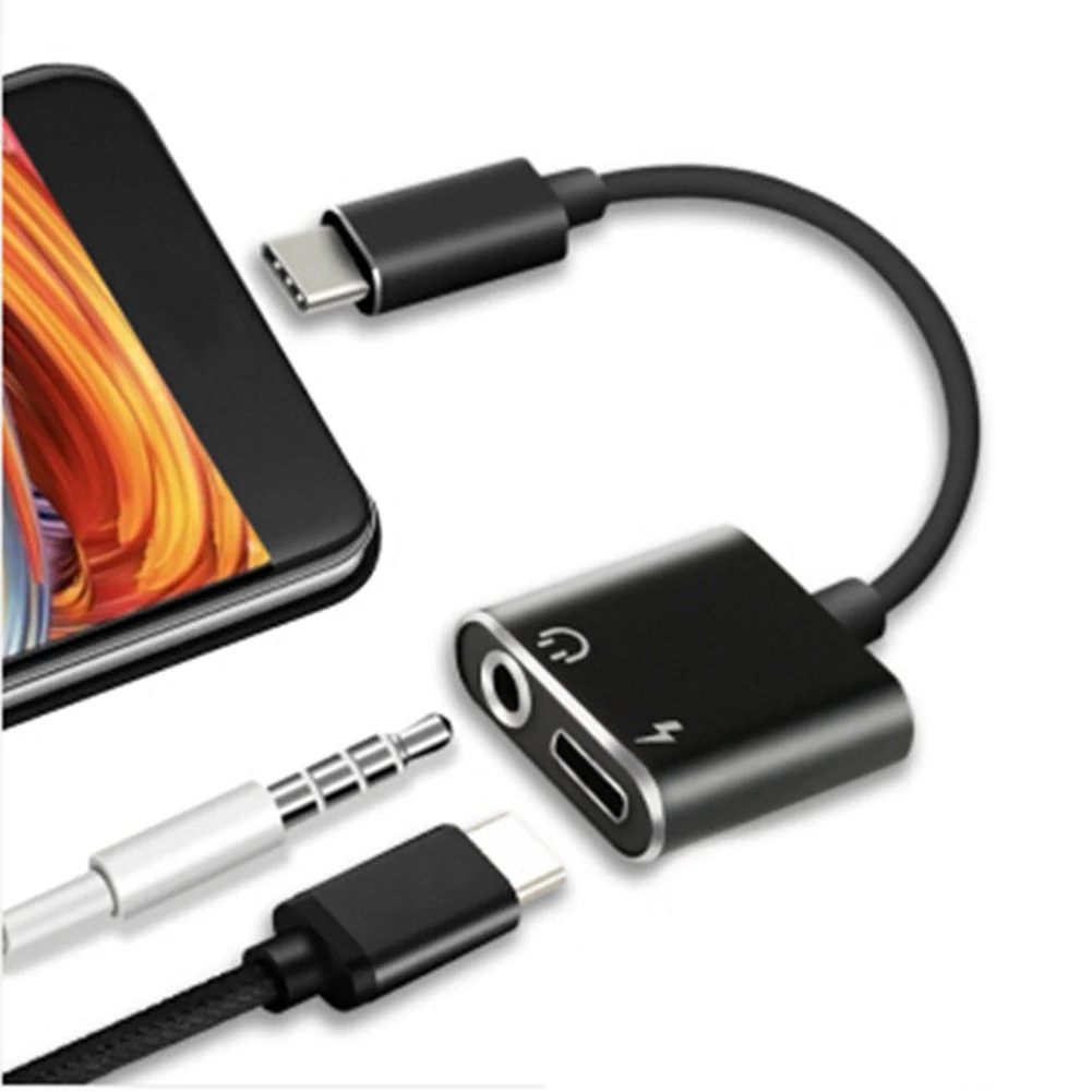 2 in 1 Type-C to 3.5mm Headphone Adapter Cable Audio Cable for Charging Listening Music Calling for Xiaomi Samsung Galaxy C9 Pro 2 in 1 Type-C to 3.5mm Headphone Adapter Cable Audio Cable for Charging Listening Music Calling for Xiaomi Samsung Galaxy C9 Pro