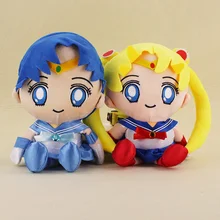2pcs 29cm Japan Anime Sailor Moon Plush Tsukino Usagi Mizuno Ami Plush Toy Animal Plush Doll