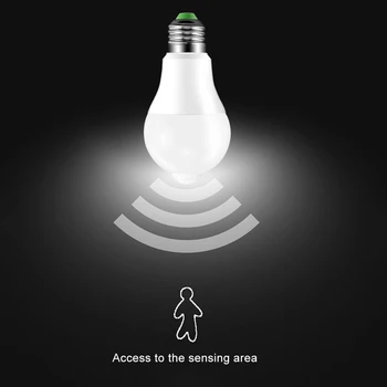 

10W Induction Bulb LED Smart Bulb Sound / PIR Motion Sensor Light Sensing Indoor Outdoor Staircase Corridor Night Light
