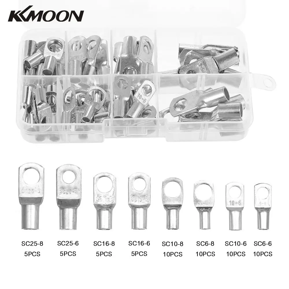 Buy 60pcs Bolt Hole Tinned Copper Cable Lugs Battery