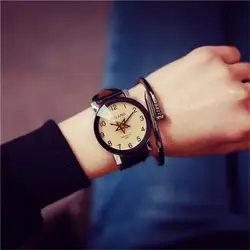 Часы любовника Кварцевые Модные Изящные Повседневное Прохладный Для женщин Для мужчин кожаный ремешок аналог наручные часы подарок Лидер