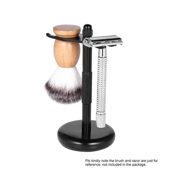 

Deluxe Chrome Razor and Brush Stand Best Safety Razor Stand Men's Shaving Brush Razor Stand Holder Kit Male Shaving Tools Set