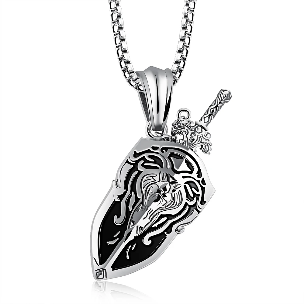 Anime Necklace Men Jewelry World Of Warcraft Vintage Accessories Shield Sword Pendant Necklaces 2017 Silver Gold Color Collier World Jewelry World Necklacependant Necklace Aliexpress