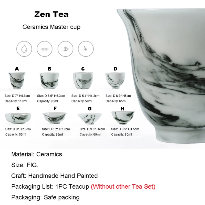 Стаканчик для чая Zen Tea Master Китайская керамика ручная роспись чернила и мытье