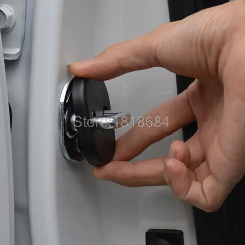 

For Jeep Grand Cherokee 2011- 2016 ABS Plastic Door Lock Buckle Catch Cover Trim Black Plastic Door Locks Decoration 4pcs/set