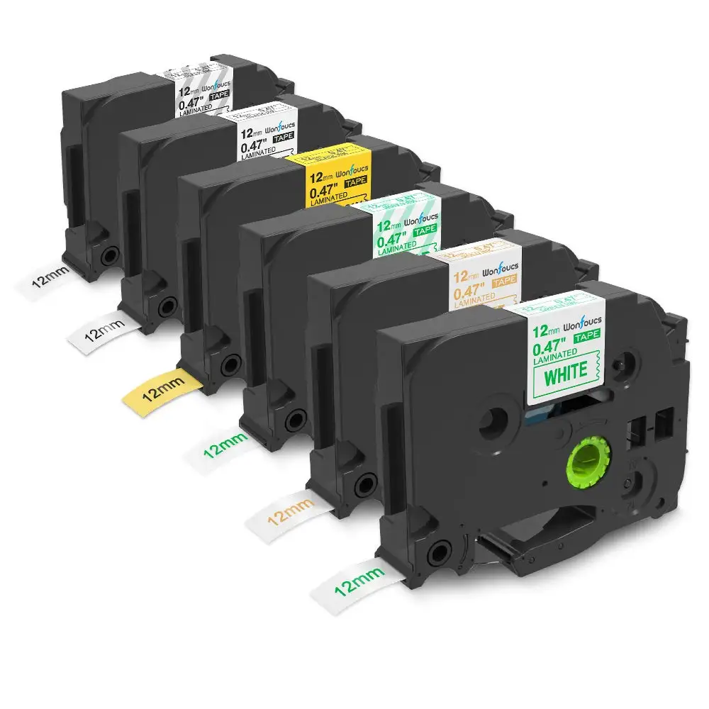 6 шт в комплекте 12 мм 0,47 ламинированные термолента TZe, TZ для TZe-131 TZ-231 TZ-631 TZ-234 TZ-136 TZ-236 для Brother P-Touch PT-D210 PT-2030