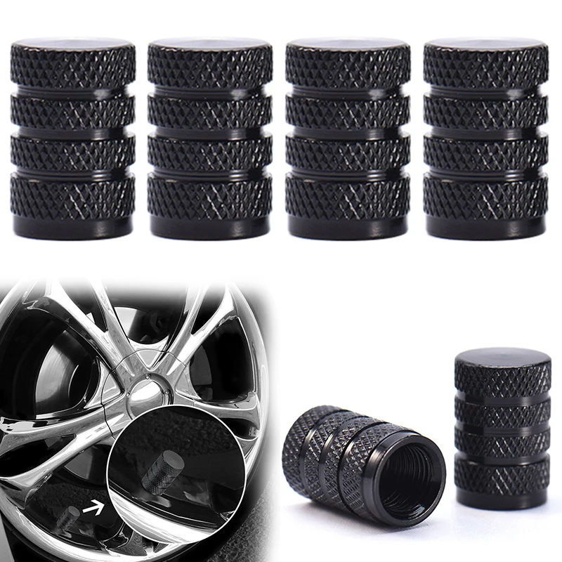 4 шт. черные алюминиевые колпачки клапанов для автомобильных шин, уникальный дизайн, крышка воздушного порта для автомобиля, грузовика